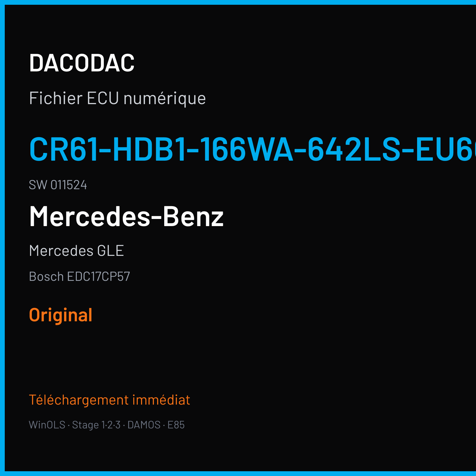 Mercedes GLE (2015) — Bosch EDC17CP57 — CR61-HDB1-166WA-642LS-EU6OPS · 011524 — Original