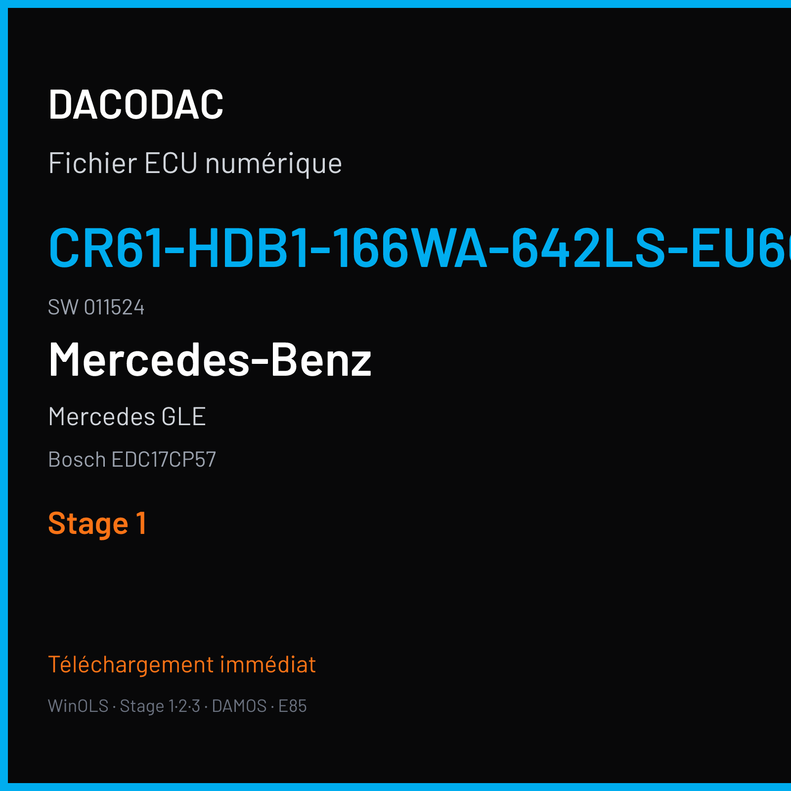 Mercedes GLE (2015) — Bosch EDC17CP57 — CR61-HDB1-166WA-642LS-EU6OPS · 011524 — Stage 1