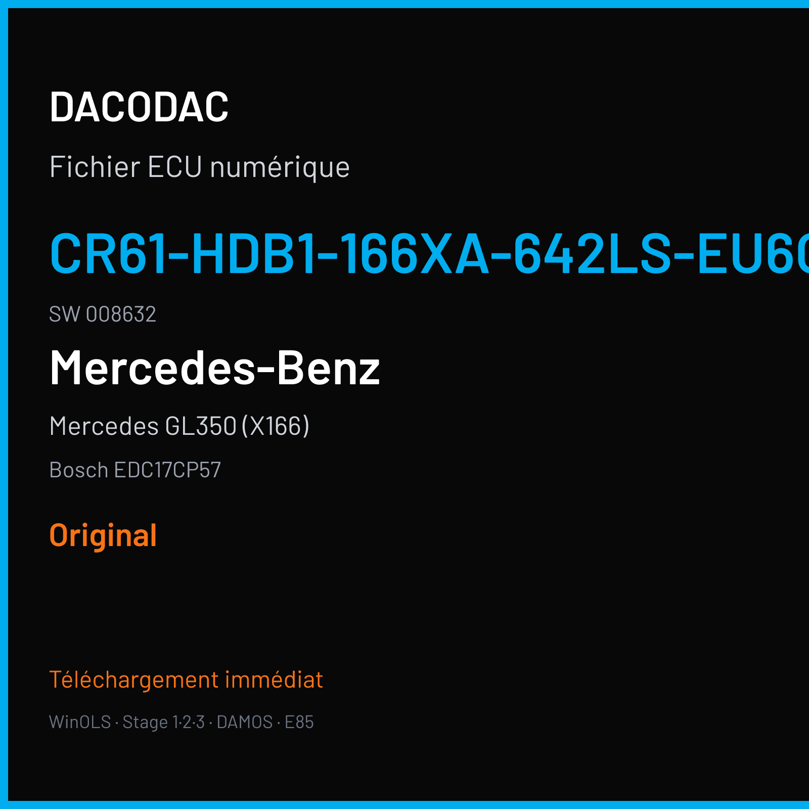 Mercedes GL350 (X166) (2016) — Bosch EDC17CP57 — CR61-HDB1-166XA-642LS-EU6OPS · 008632 — Original