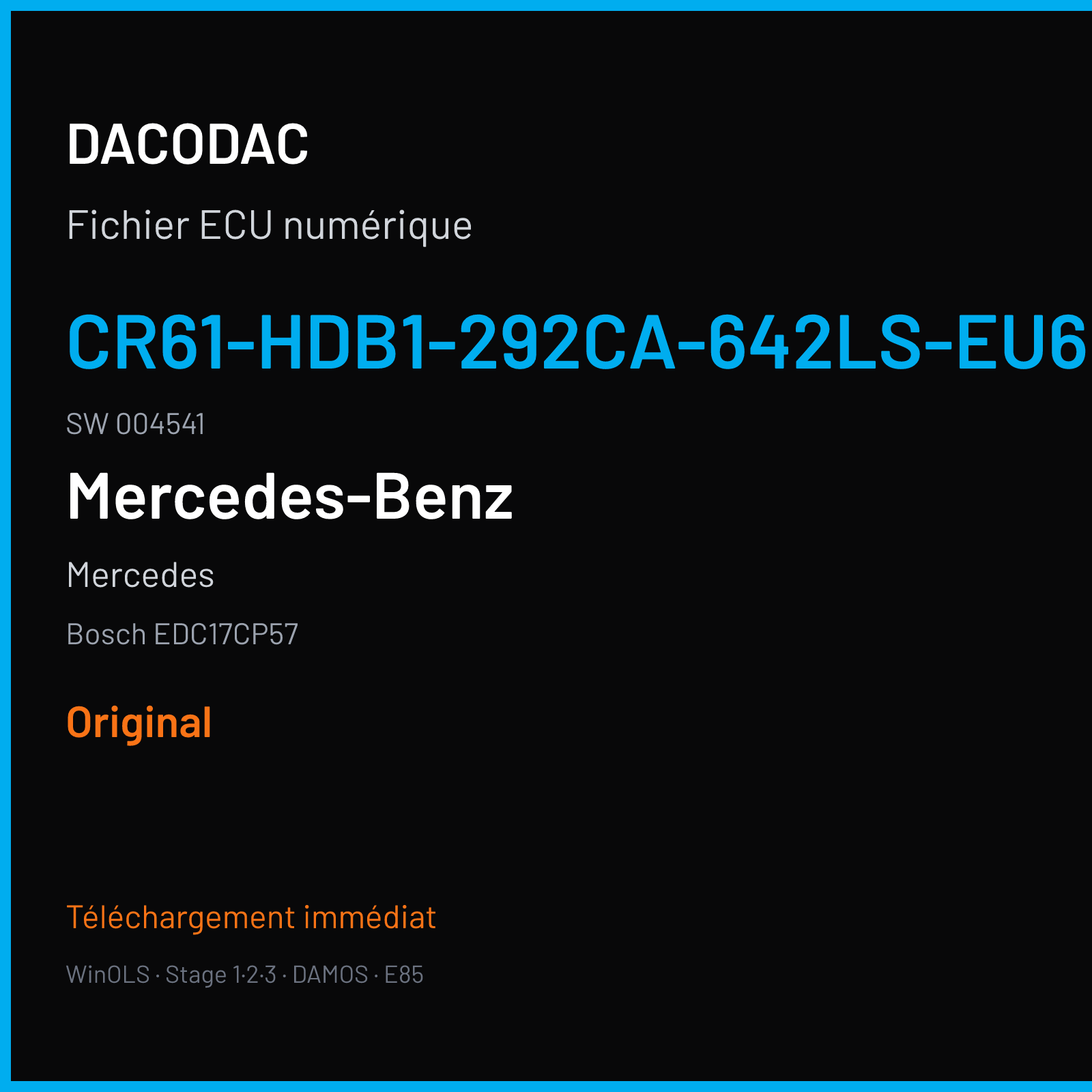 Mercedes (2016) — Bosch EDC17CP57 — CR61-HDB1-292CA-642LS-EU6OPS · 004541 — Original
