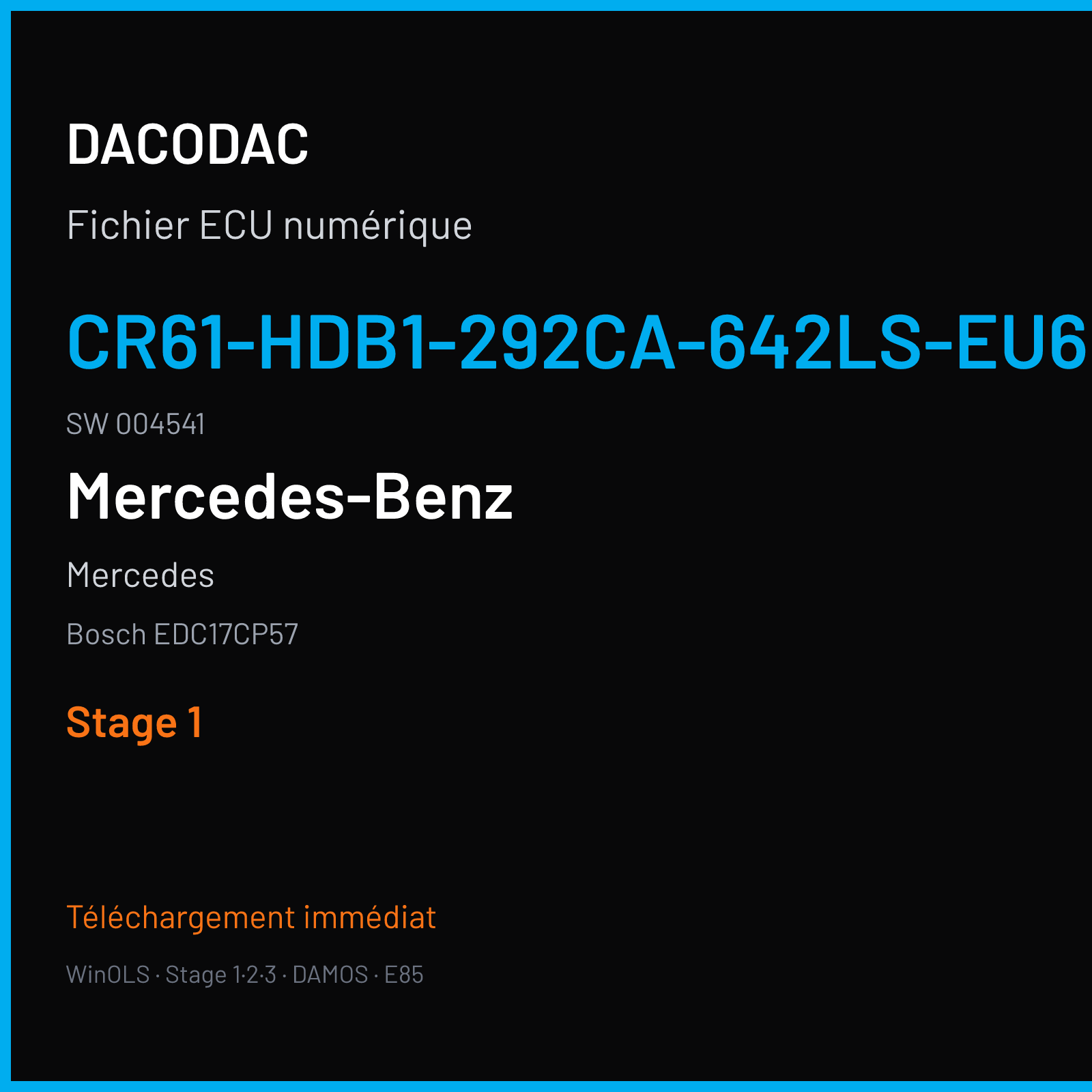 Mercedes (2016) — Bosch EDC17CP57 — CR61-HDB1-292CA-642LS-EU6OPS · 004541 — Stage 1