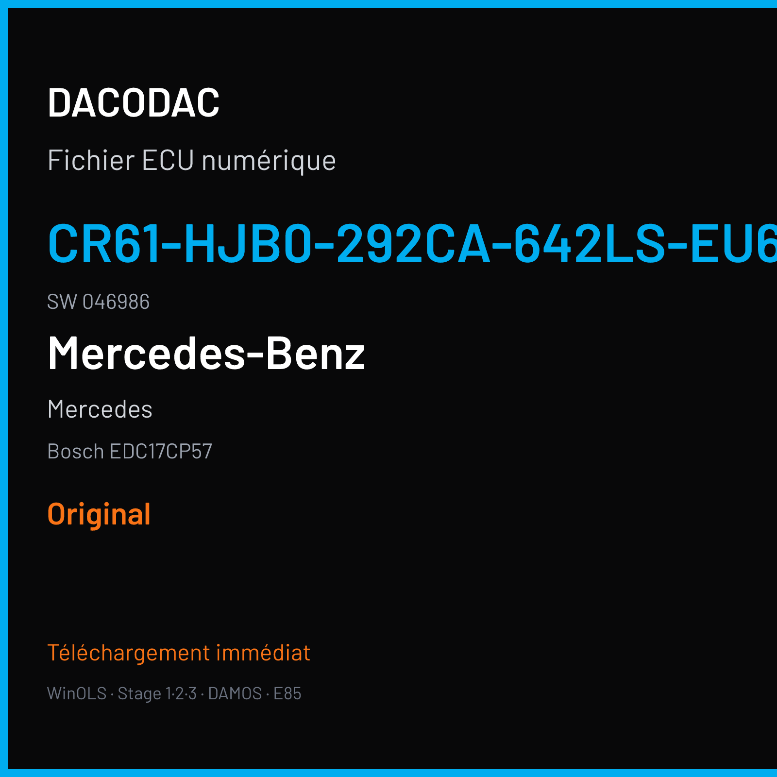 Mercedes (2018) — Bosch EDC17CP57 — CR61-HJB0-292CA-642LS-EU6OPS · 046986 — Original