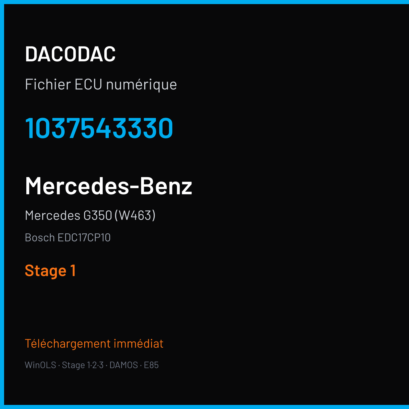Mercedes G350 (W463) (2014) — Bosch EDC17CP10 — 1037543330 — Stage 1