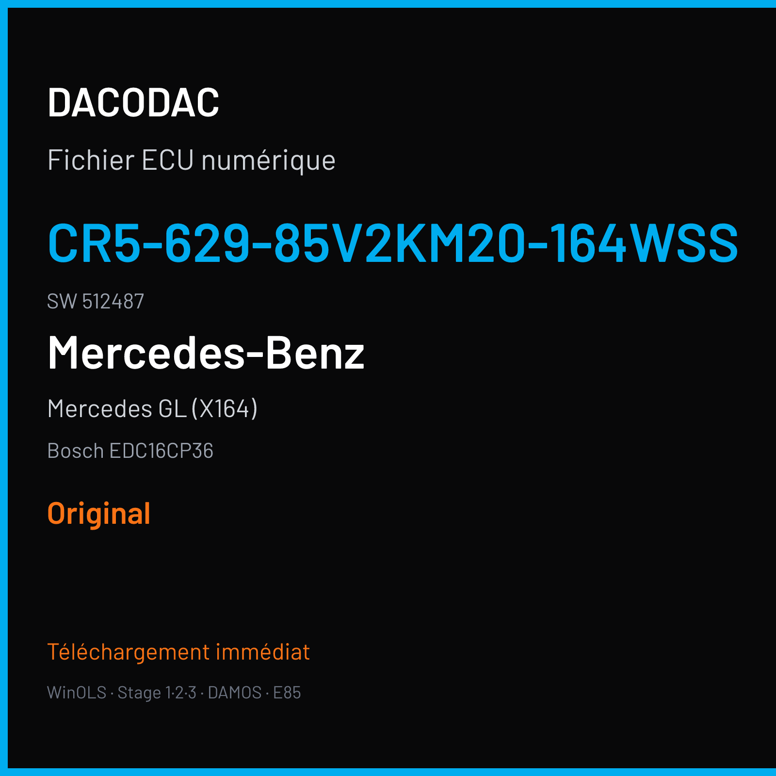 Mercedes GL (X164) (2008) — Bosch EDC16CP36 — CR5-629-85V2KM20-164WSS · 512487 — Original