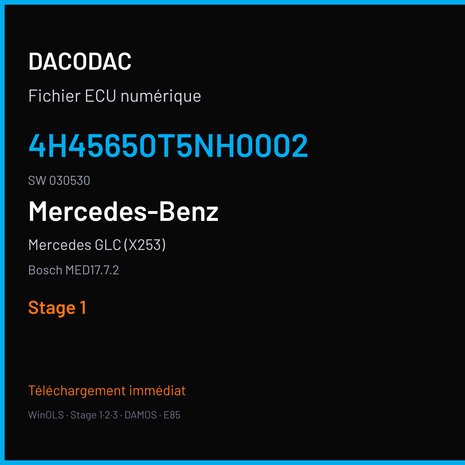 Mercedes GLC (X253) (2018) — Bosch MED17.7.2 — 4H45650T5NH0002 · 030530 — Stage 1