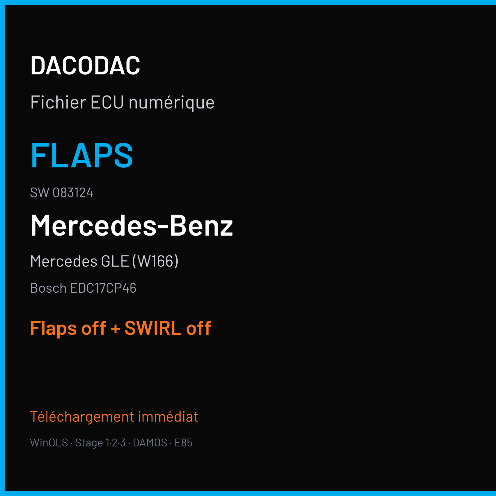 Mercedes GLE (W166) (2011) — Bosch EDC17CP46 — 083124 — Flaps off + SWIRL off