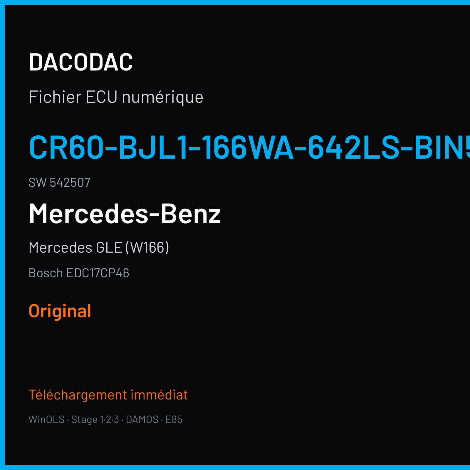 Mercedes GLE (W166) (2013) — Bosch EDC17CP46 — CR60-BJL1-166WA-642LS-BIN5OPS · 542507 — Original