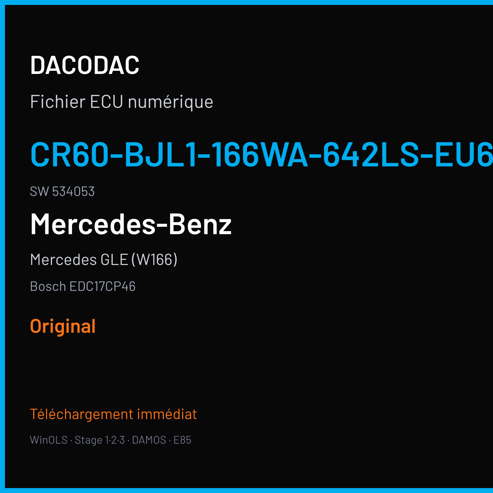 Mercedes GLE (W166) — Bosch EDC17CP46 — CR60-BJL1-166WA-642LS-EU6OPS · 534053 — Original