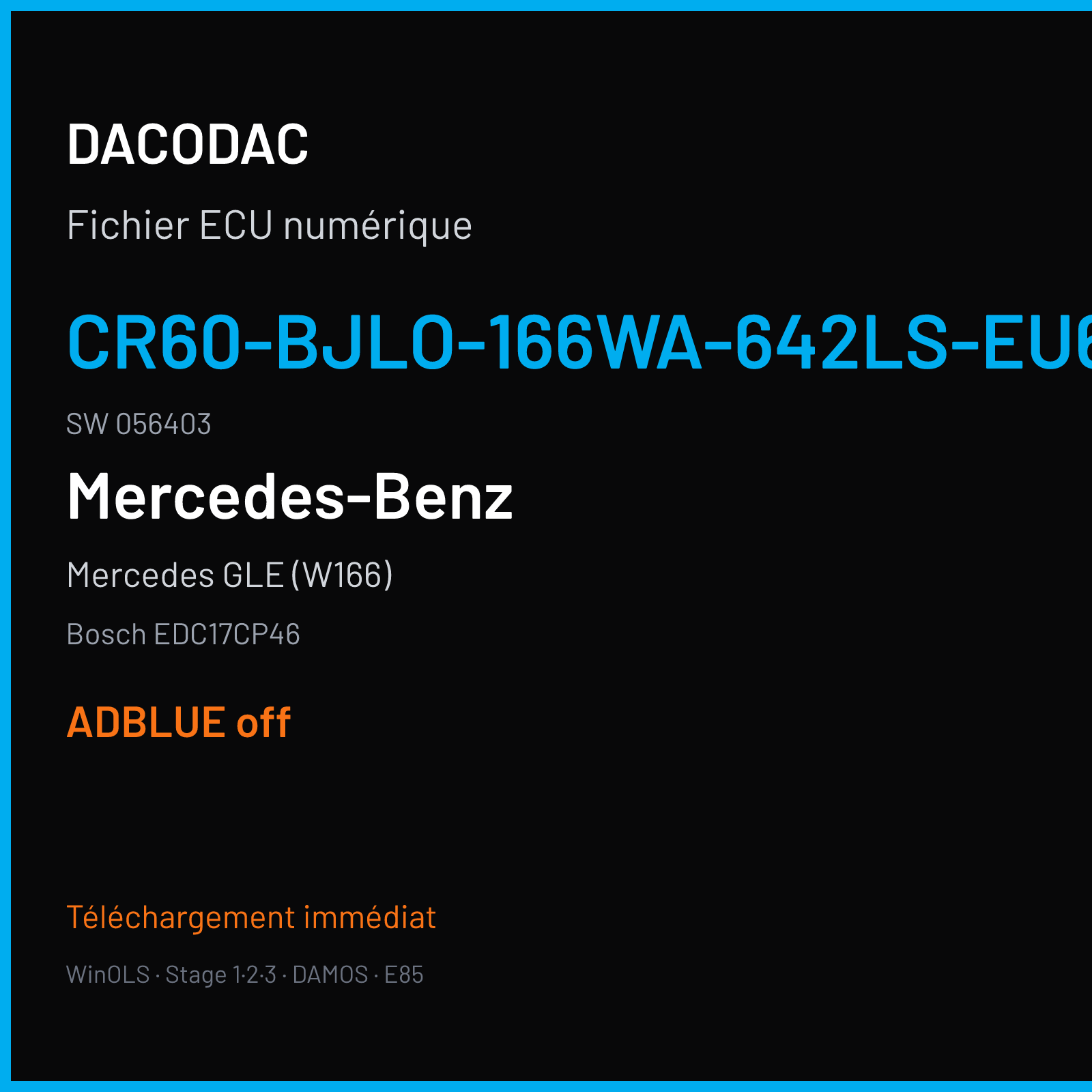 Mercedes GLE (W166) (2013) — Bosch EDC17CP46 — CR60-BJLO-166WA-642LS-EU6 · 056403 — ADBLUE off