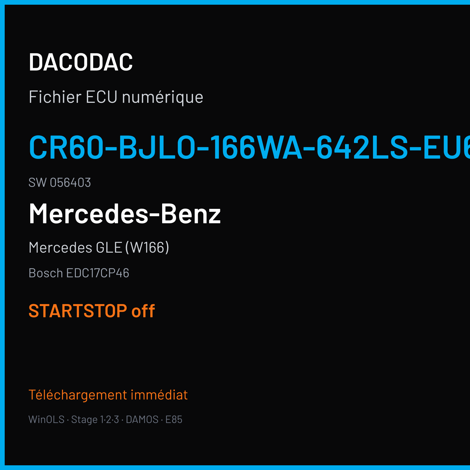 Mercedes GLE (W166) (2013) — Bosch EDC17CP46 — CR60-BJLO-166WA-642LS-EU6 · 056403 — STARTSTOP off