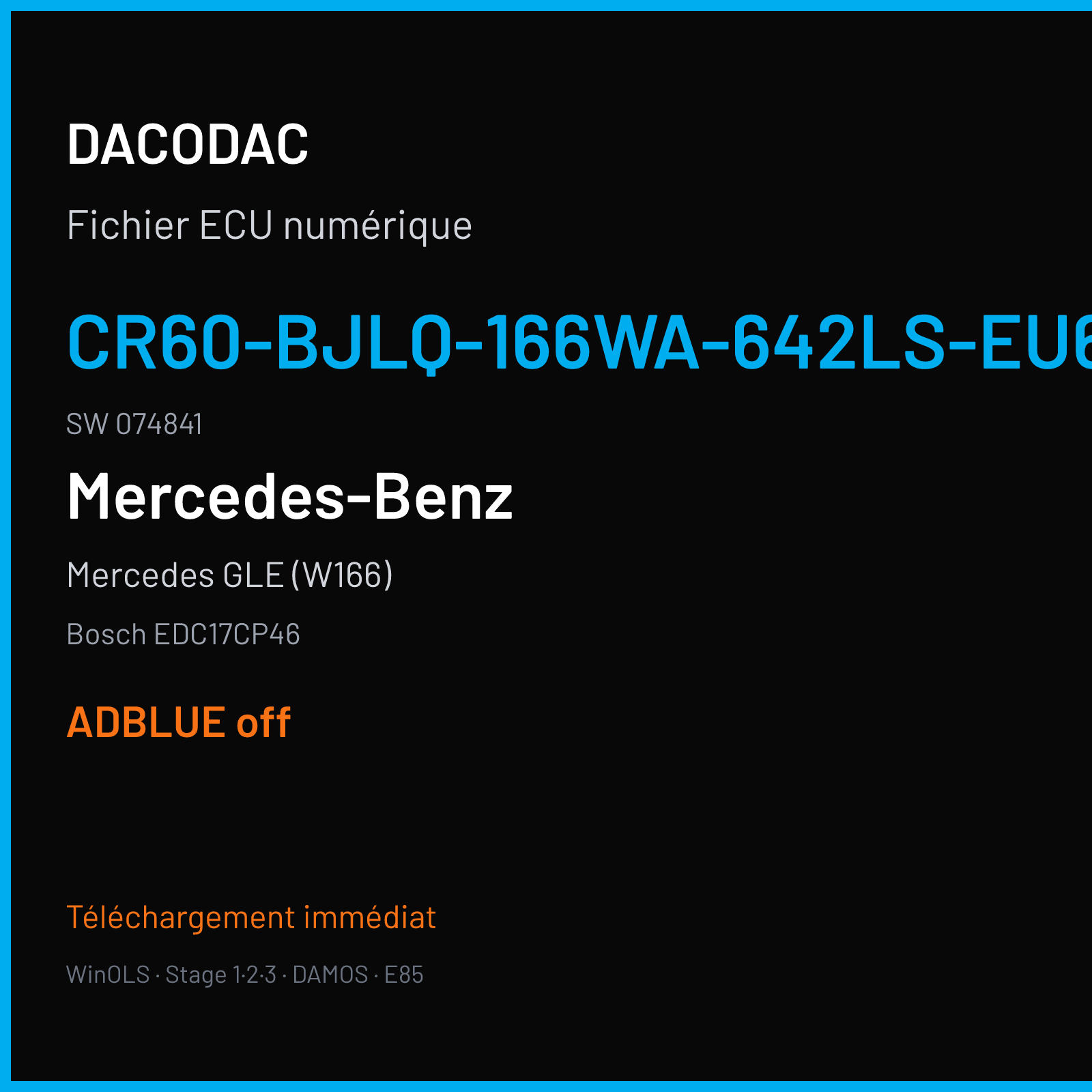 Mercedes GLE (W166) (2013) — Bosch EDC17CP46 — CR60-BJLQ-166WA-642LS-EU6 · 074841 — ADBLUE off