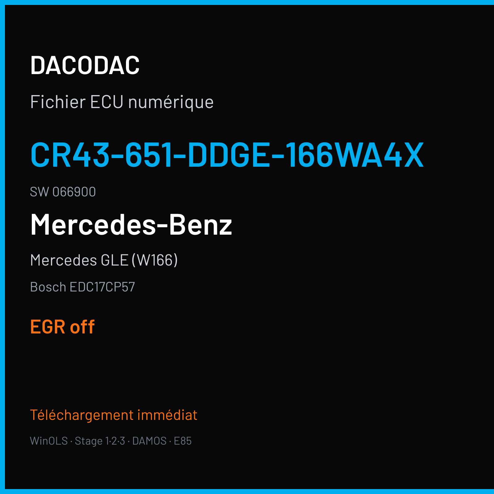 Mercedes GLE (W166) (2011) — Bosch EDC17CP57 — CR43-651-DDGE-166WA4X · 066900 — EGR off