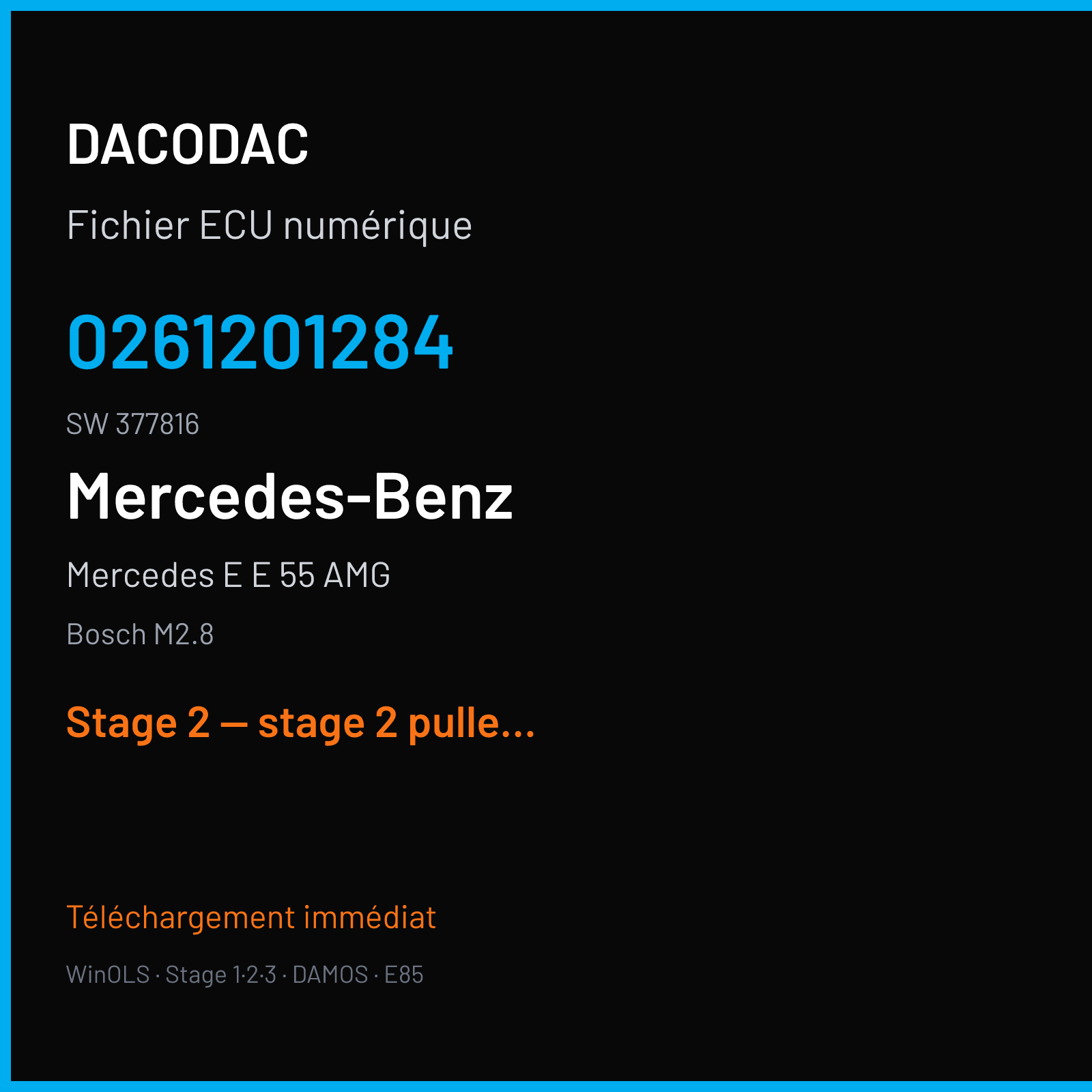 Mercedes E E 55 AMG (2005) — Bosch M2.8 — 0261201284 · 377816 — Stage 2 — stage 2 pulley mod