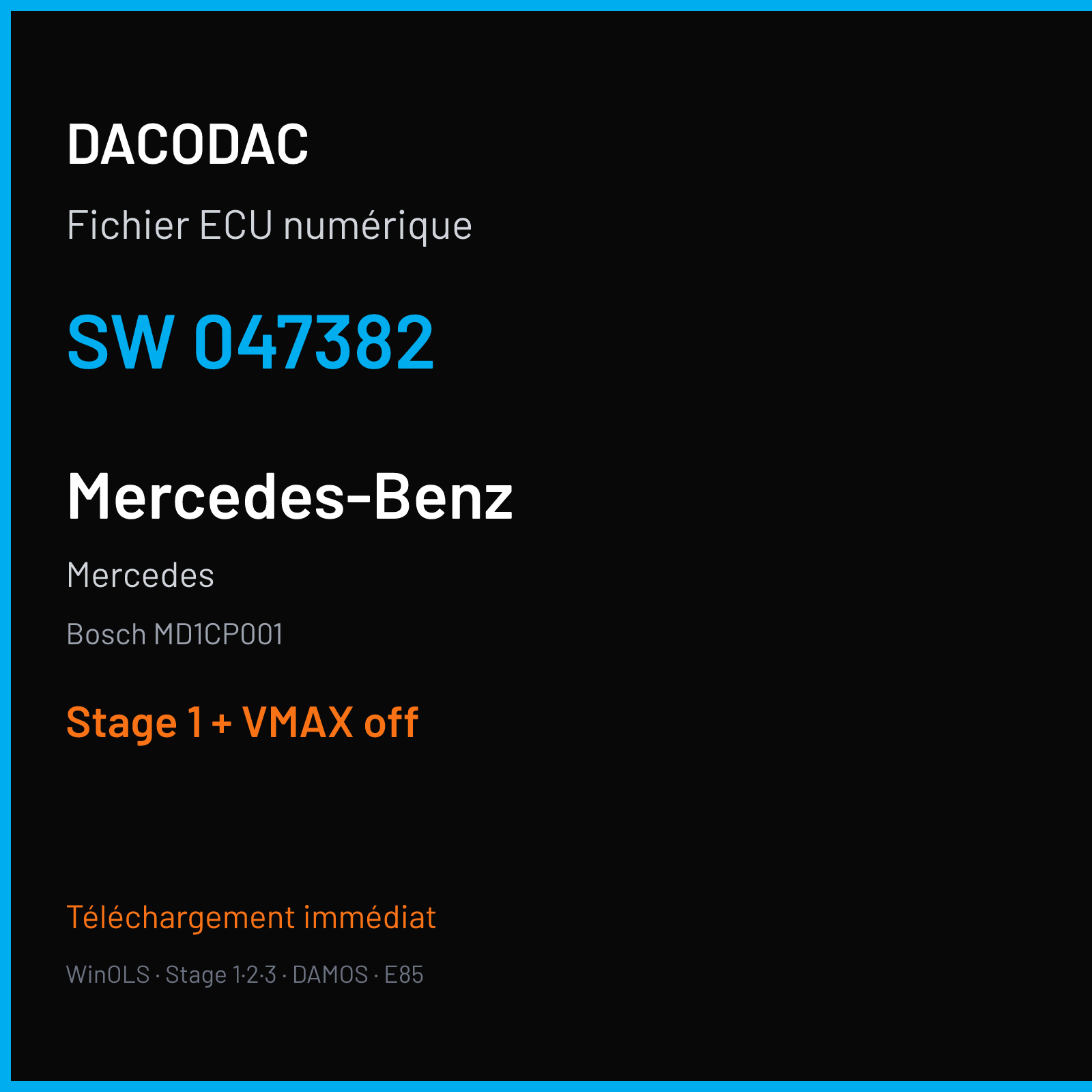 Mercedes (2019) — Bosch MD1CP001 — 047382 — Stage 1 + VMAX off