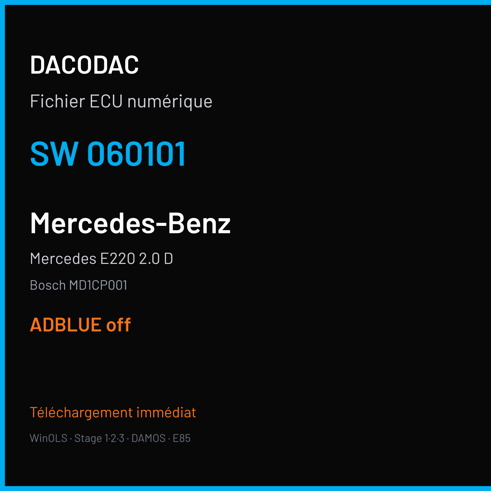 Mercedes E220 2.0 D (2018) — Bosch MD1CP001 — 060101 — ADBLUE off