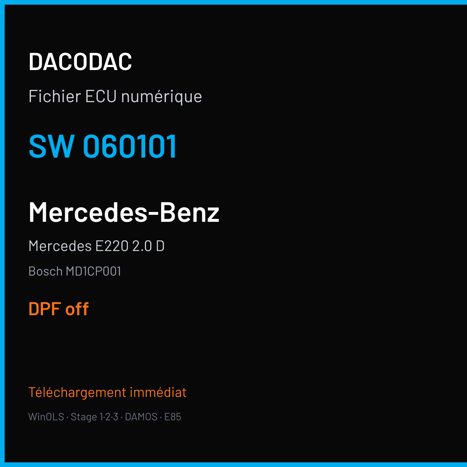 Mercedes E220 2.0 D (2018) — Bosch MD1CP001 — 060101 — DPF off