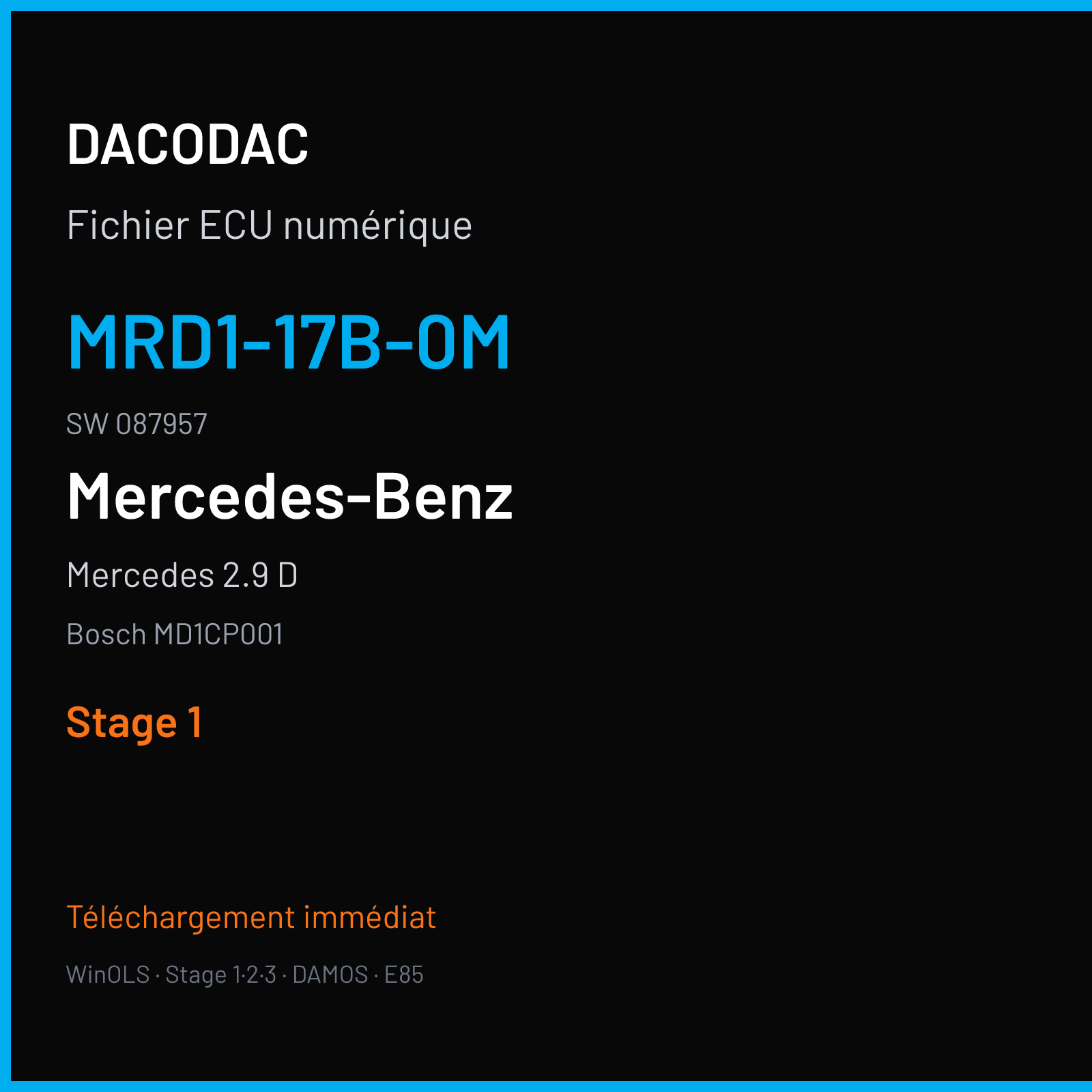 Mercedes 2.9 D (2020) — Bosch MD1CP001 — MRD1-17B-0M · 087957 — Stage 1