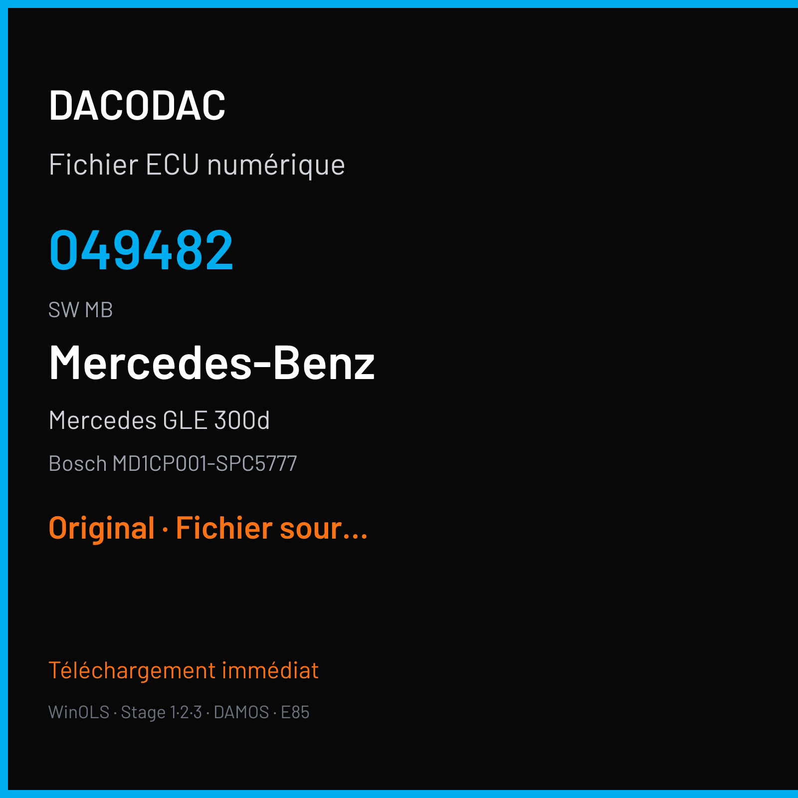 Mercedes GLE 300d (2019) — Bosch MD1CP001-SPC5777 — 049482 · MB — Original