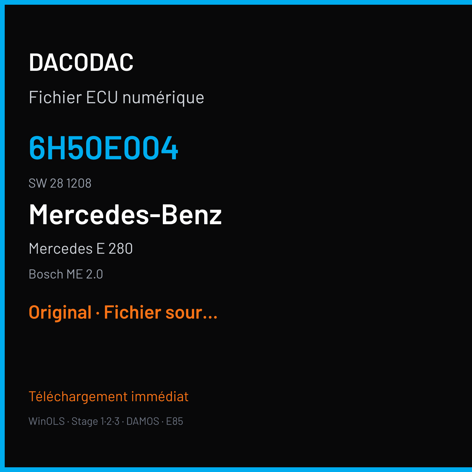 Mercedes E 280 (1997) — Bosch ME 2.0 — 6H50E004 · 28 1208 — Original