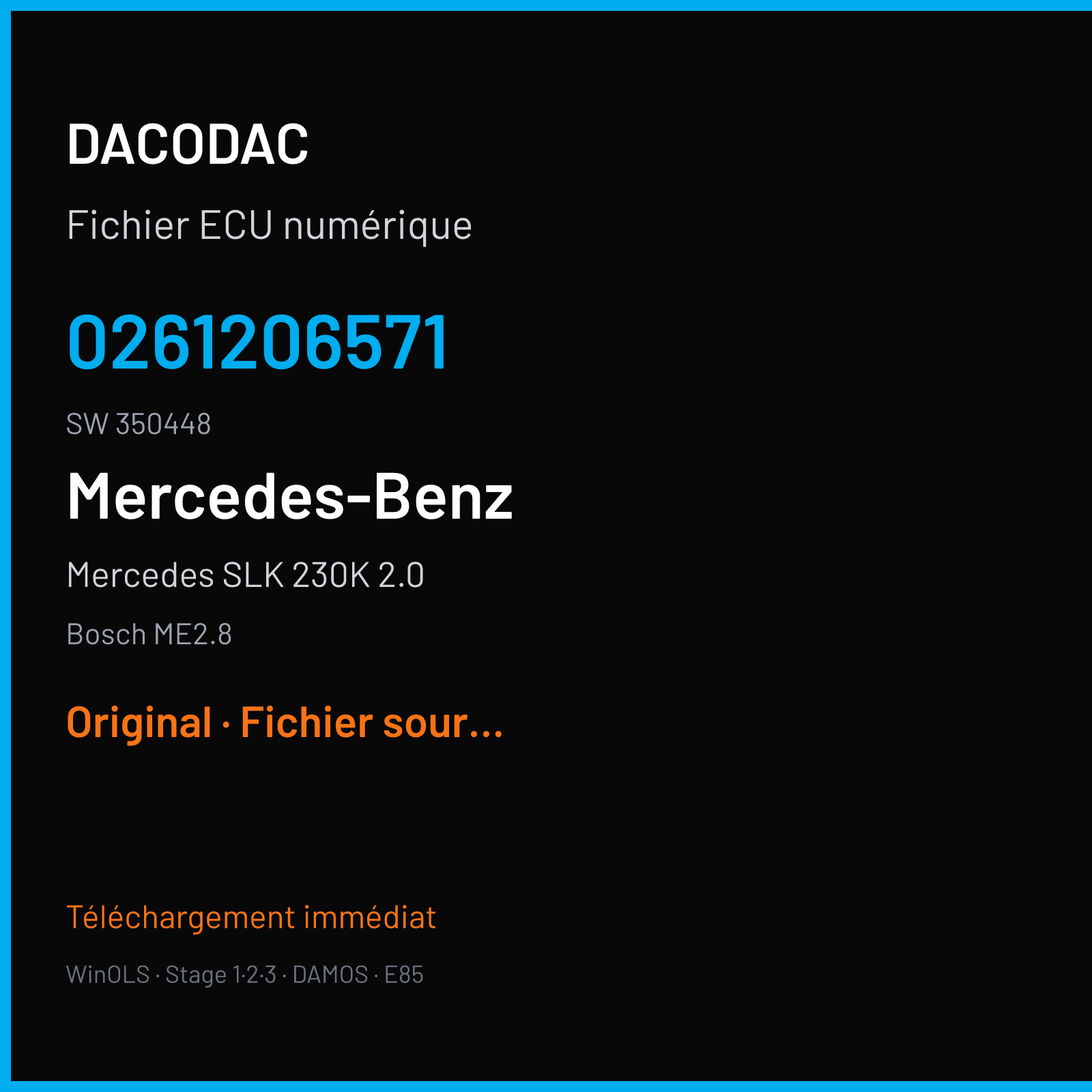 Mercedes SLK 230K 2.0 — Bosch ME2.8 — 0261206571 · 350448 — Original