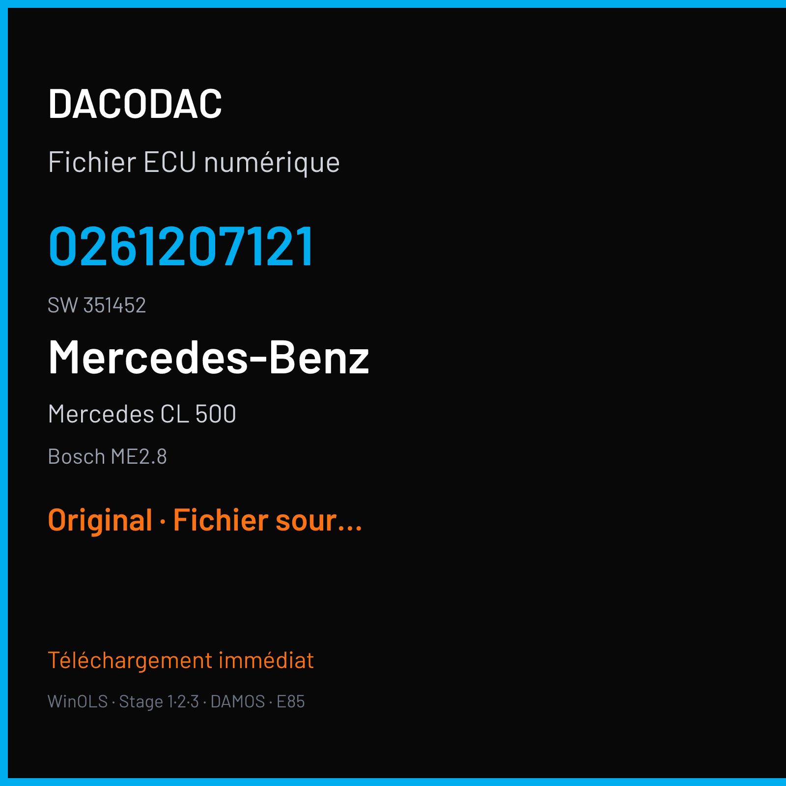 Mercedes CL 500 (2002) — Bosch ME2.8 — 0261207121 · 351452 — Original
