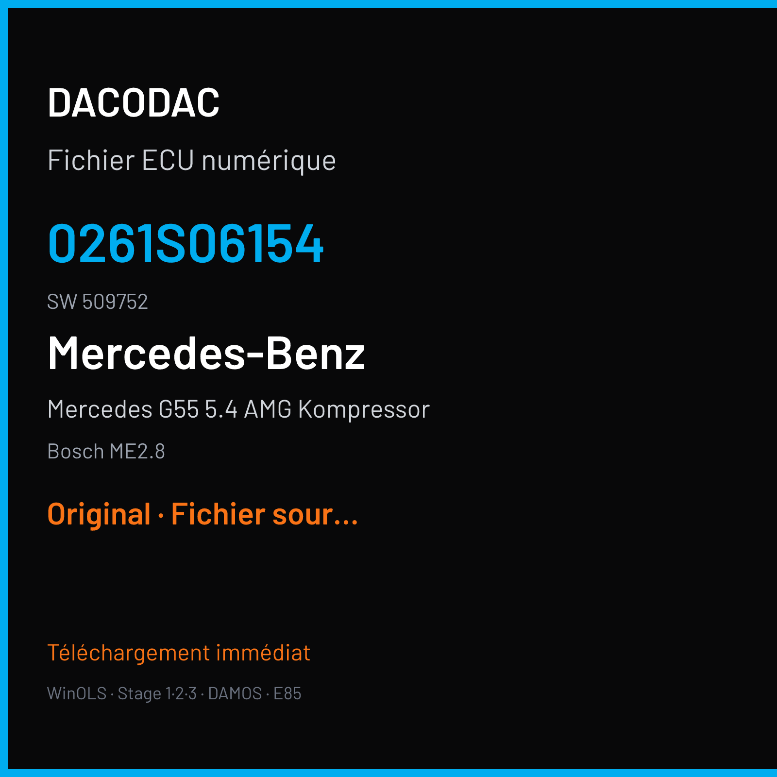 Mercedes G55 5.4 AMG Kompressor — Bosch ME2.8 — 0261S06154 · 509752 — Original