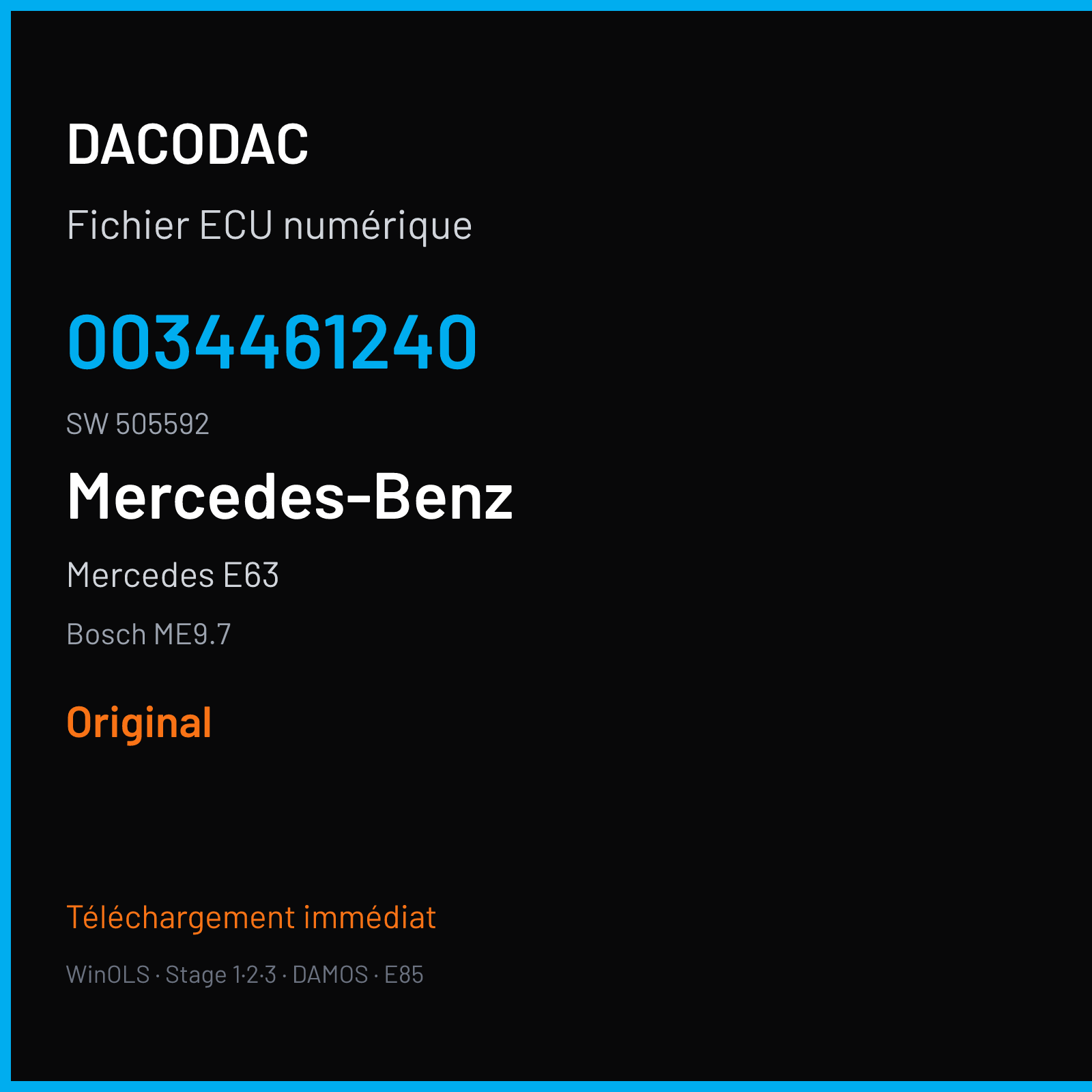 Mercedes E63 (2013) — Bosch ME9.7 — 0034461240 · 505592 — Original