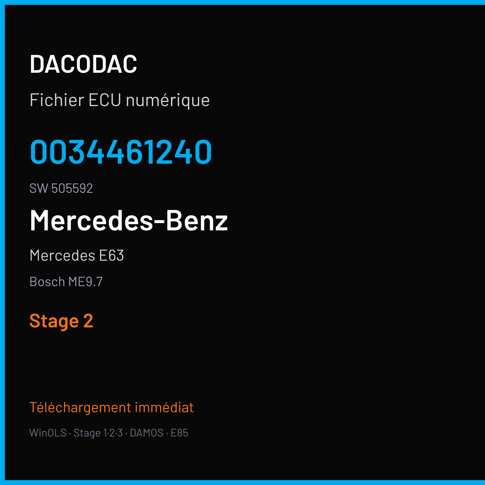 Mercedes E63 (2013) — Bosch ME9.7 — 0034461240 · 505592 — Stage 2