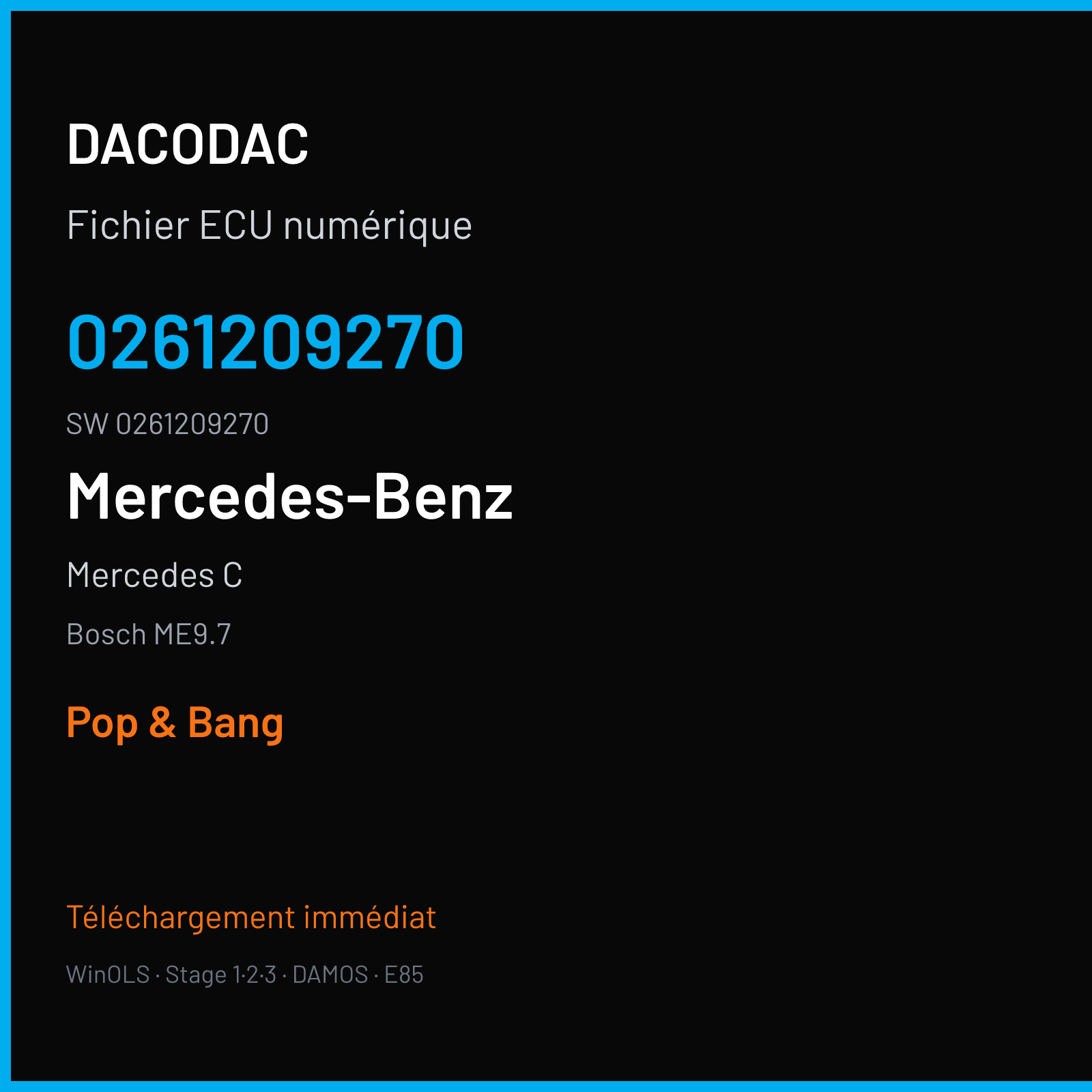 Mercedes C 457 ch (2010) — Bosch ME9.7 — 0261209270 · 0261209270 · 392156 — Pop & Bang