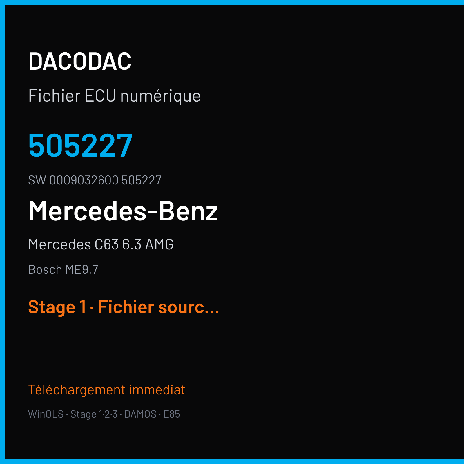 Mercedes C63 6.3 AMG (2009) — Bosch ME9.7 — 505227 · 0009032600 505227 — Stage 1