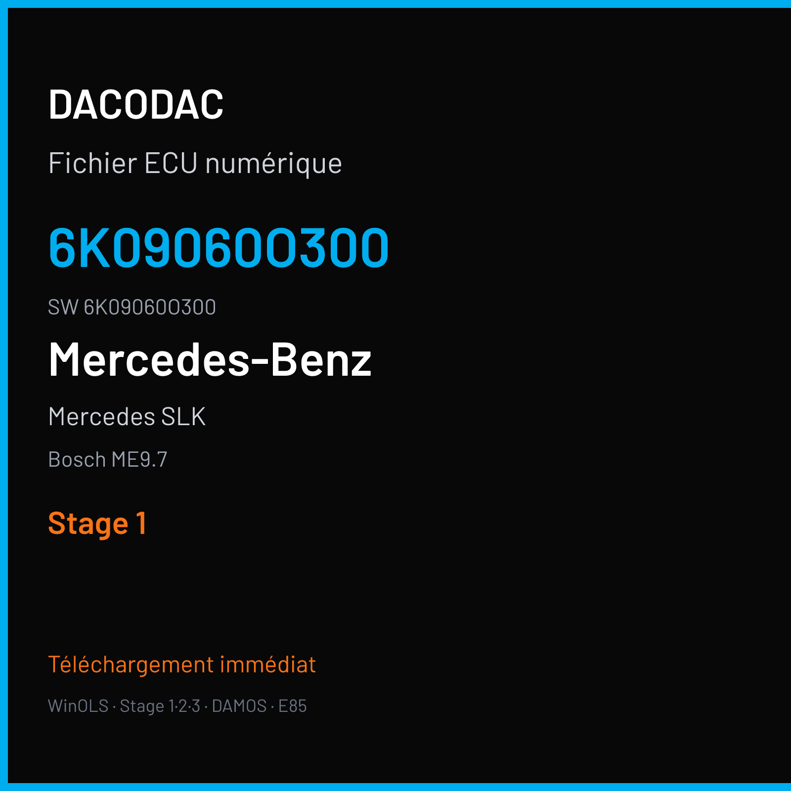 Mercedes SLK 272 ch — Bosch ME9.7 — 6K09060O300 · 6K09060O300 · 381682 — Stage 1