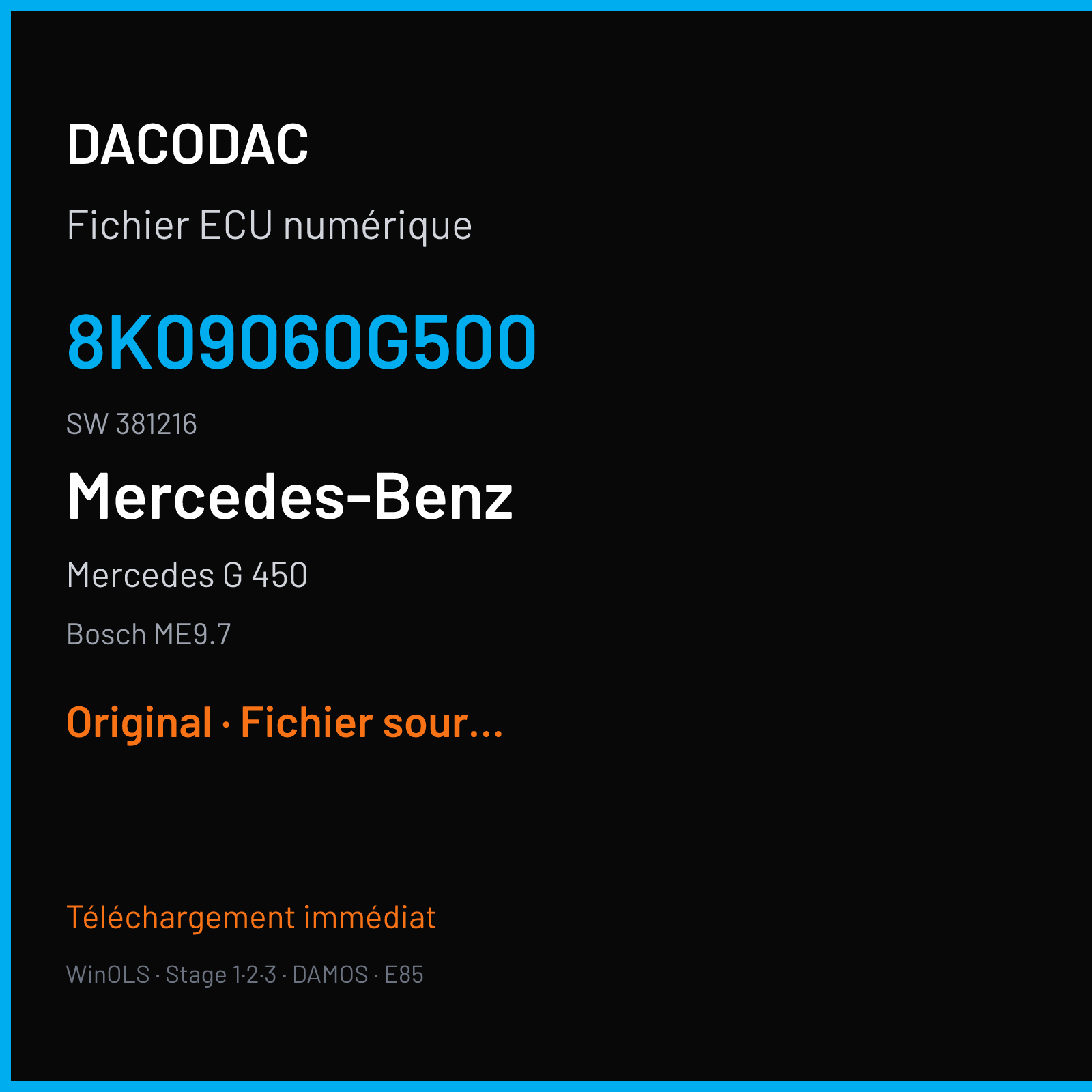 Mercedes G 450 (2008) — Bosch ME9.7 — 8K09060G500 · 381216 — Original