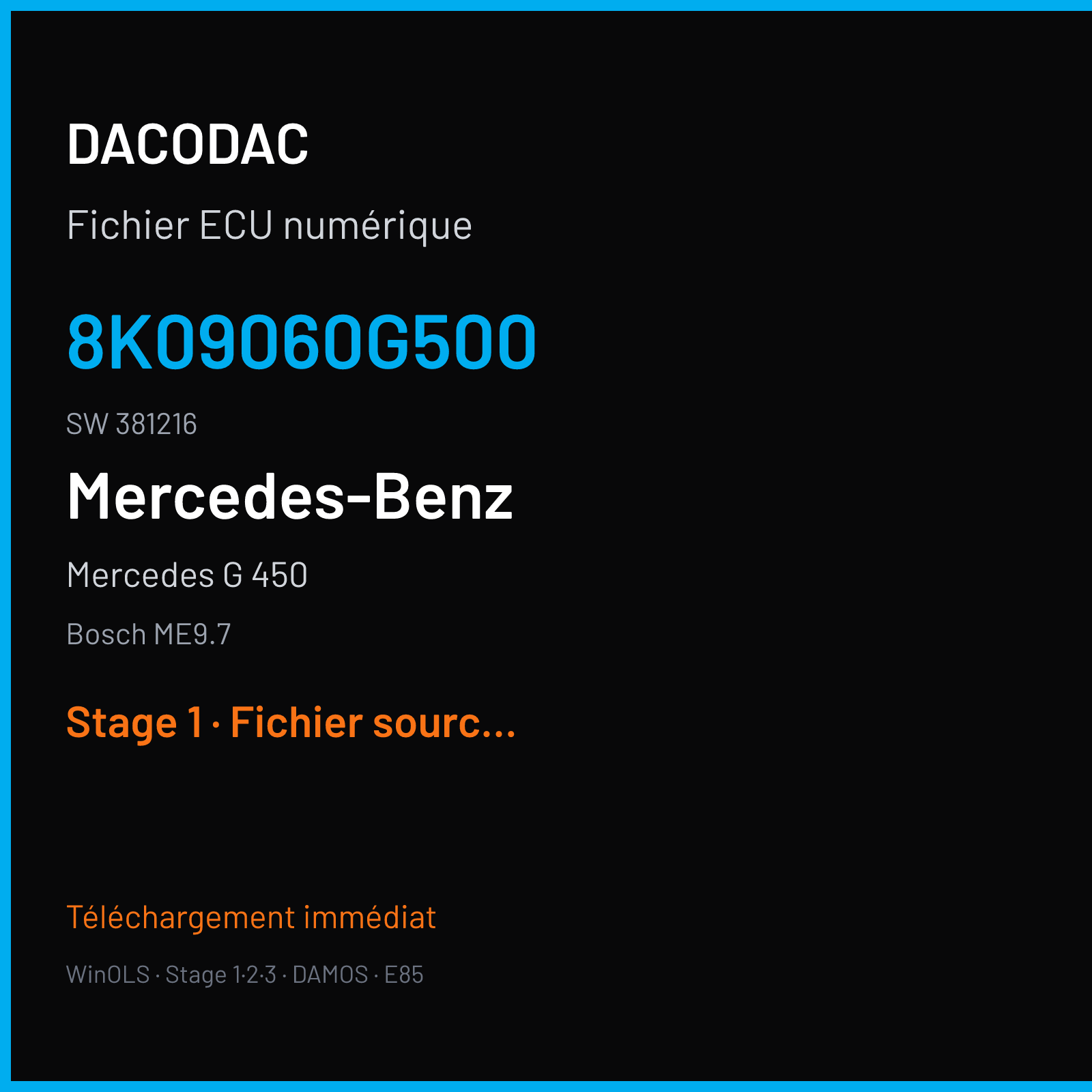 Mercedes G 450 (2008) — Bosch ME9.7 — 8K09060G500 · 381216 — Stage 1