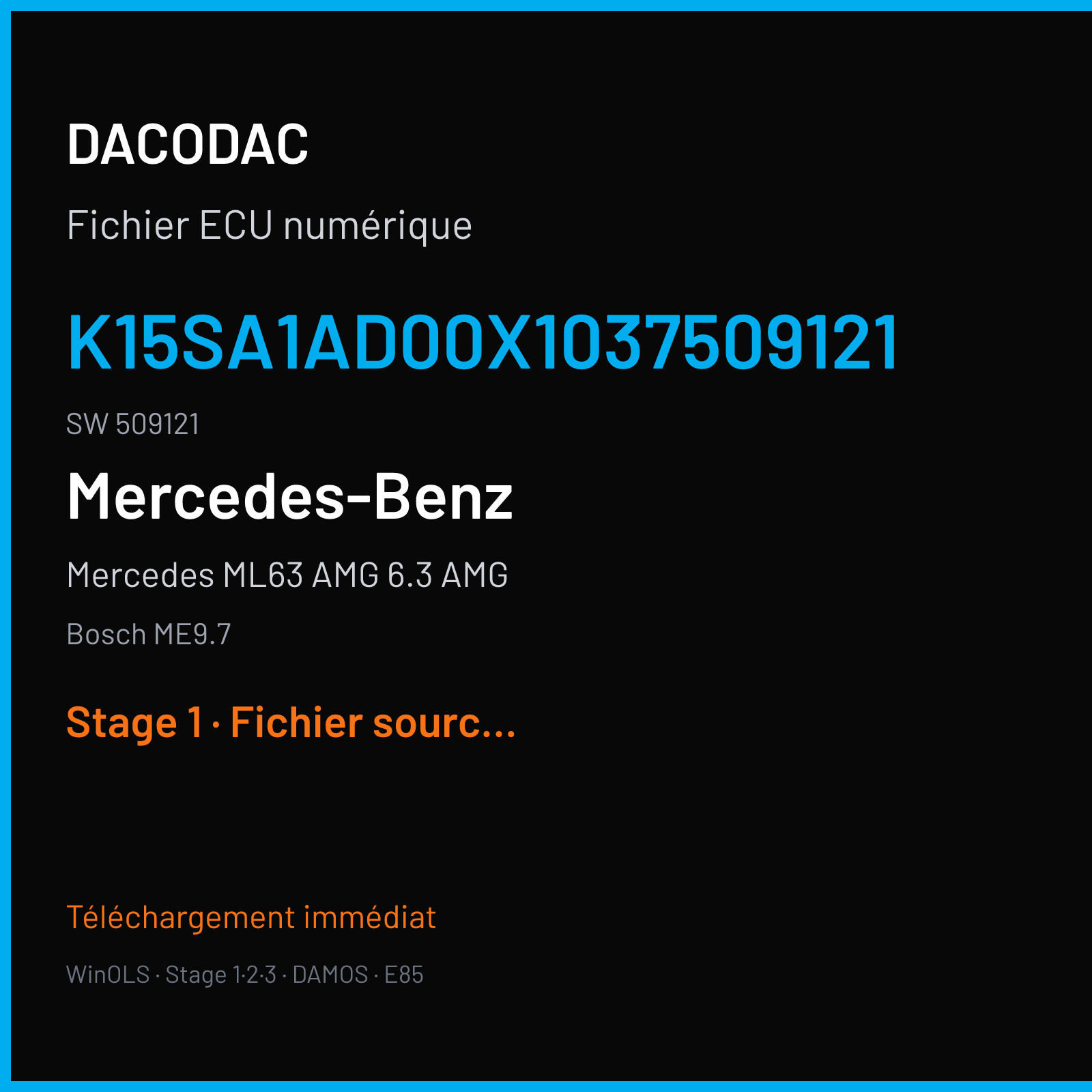 Mercedes ML63 AMG 6.3 AMG (2010) — Bosch ME9.7 — K15SA1AD00X1037509121 · 509121 — Stage 1
