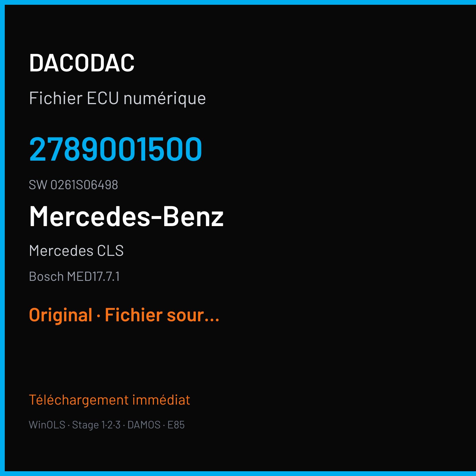 Mercedes CLS (2012) — Bosch MED17.7.1 — 2789001500 · 0261S06498 — Original