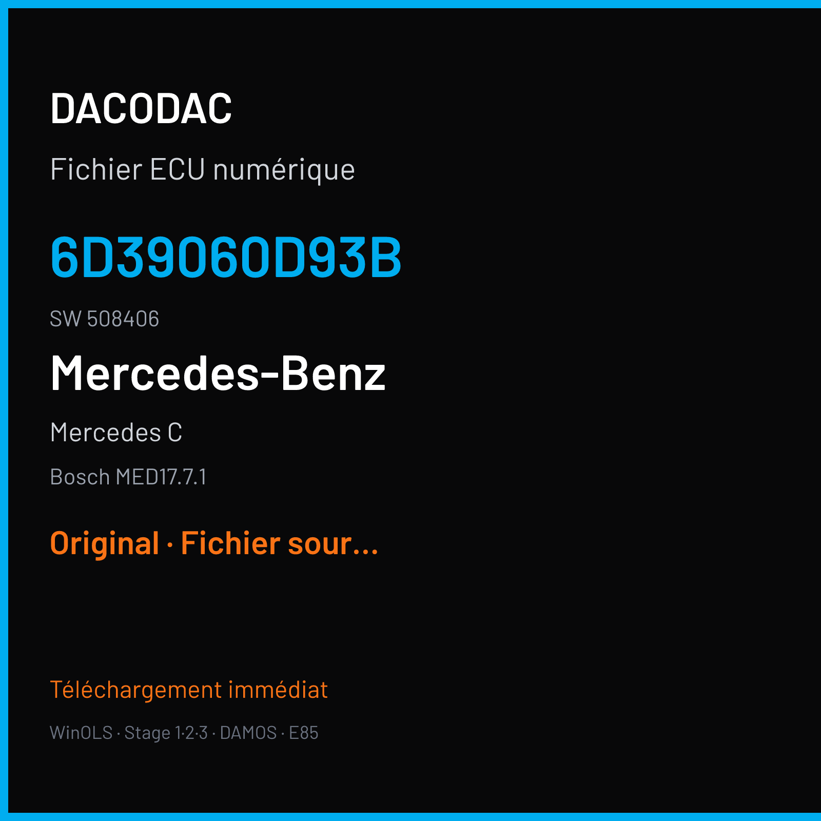 Mercedes C (2013) — Bosch MED17.7.1 — 6D39060D93B · 508406 — Original