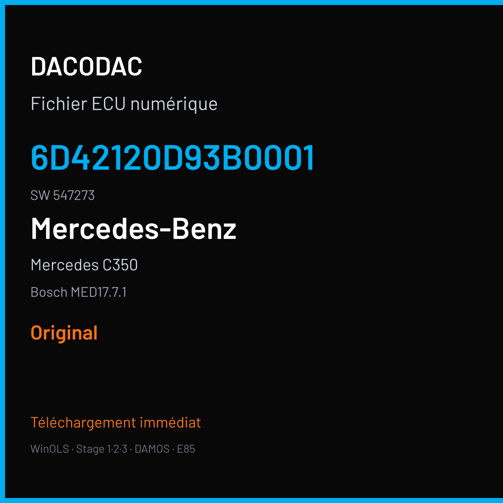 Mercedes C350 (2011) — Bosch MED17.7.1 — 6D42120D93B0001 · 547273 — Original