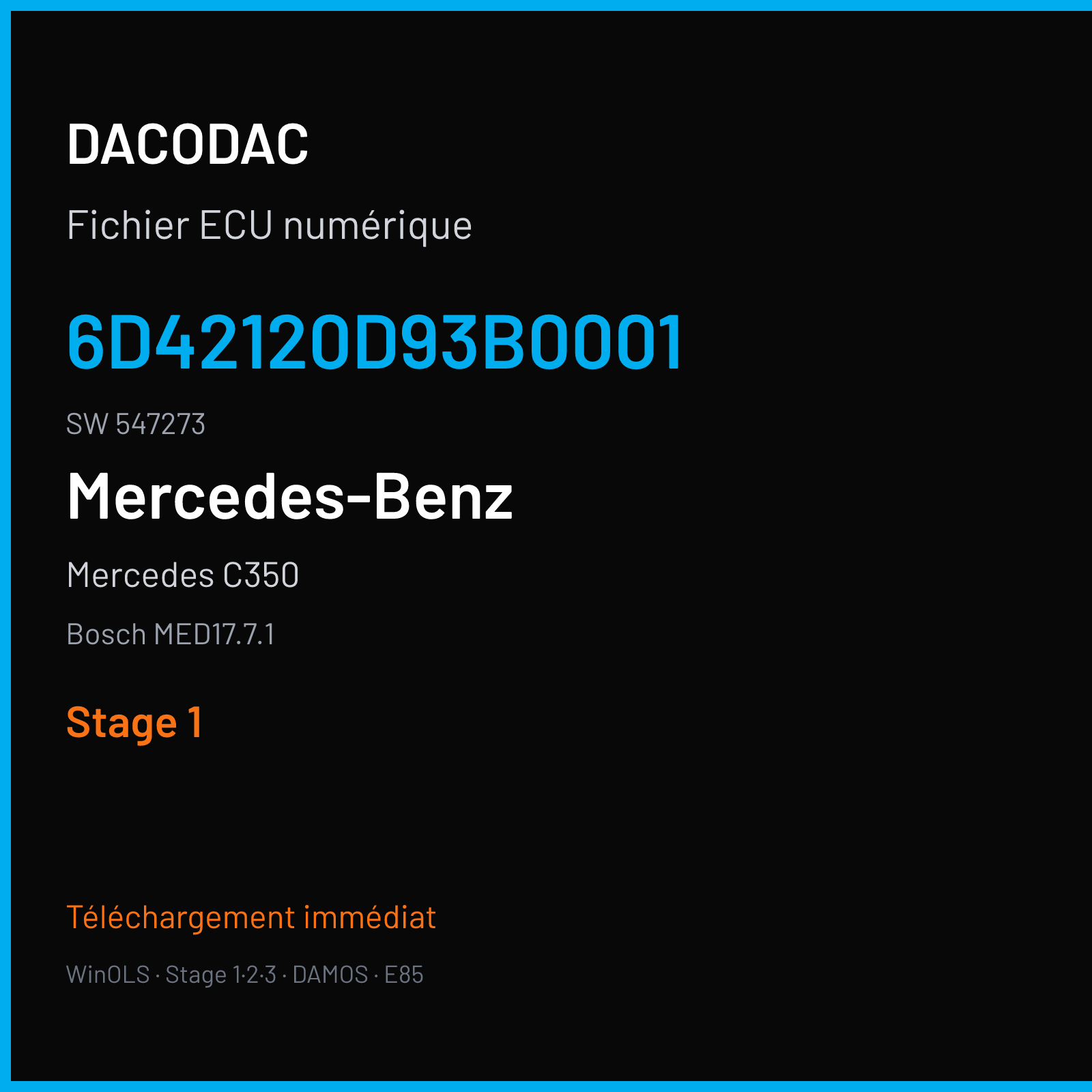 Mercedes C350 (2011) — Bosch MED17.7.1 — 6D42120D93B0001 · 547273 — Stage 1