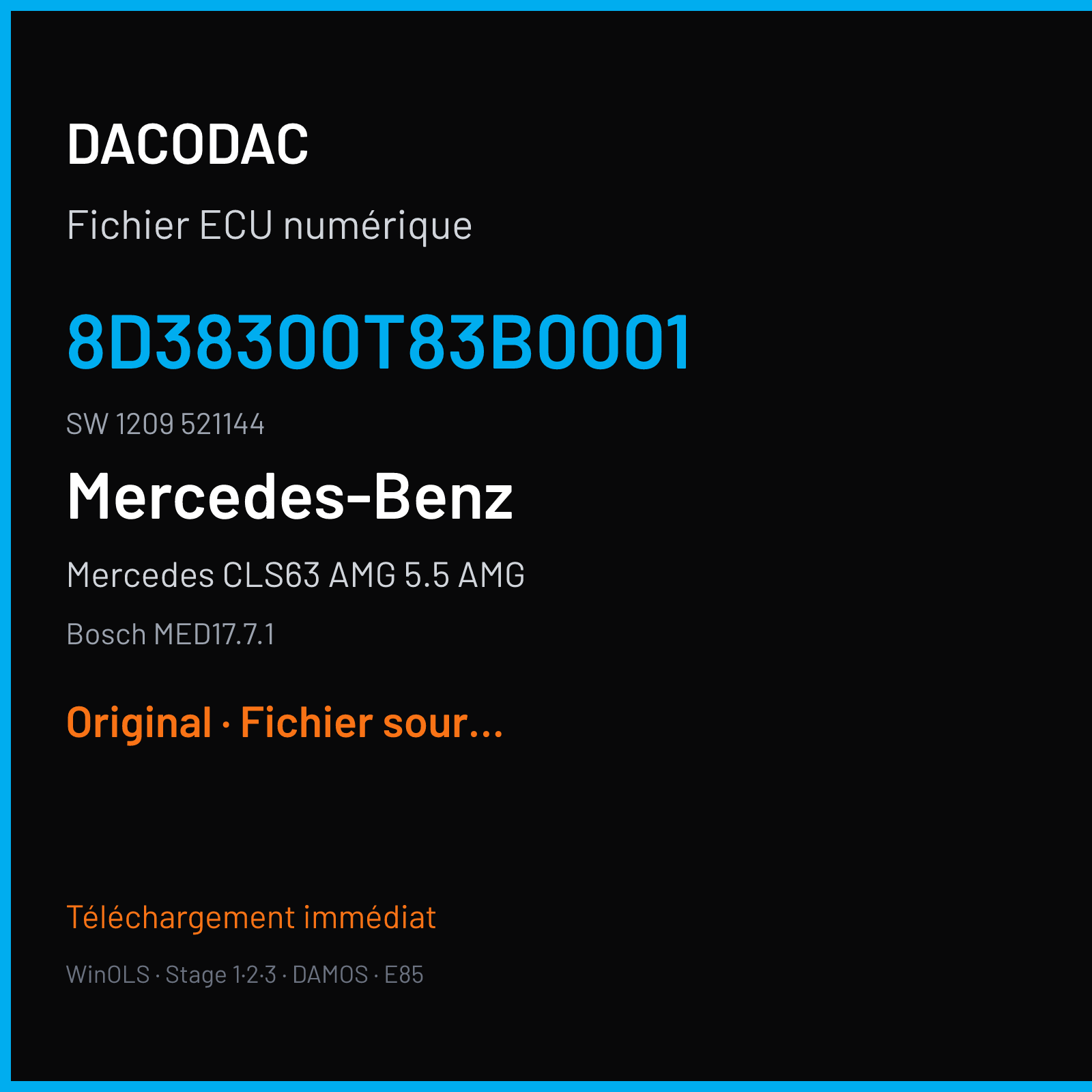 Mercedes CLS63 AMG 5.5 AMG (2012) — Bosch MED17.7.1 — 8D38300T83B0001 · 1209 521144 — Original