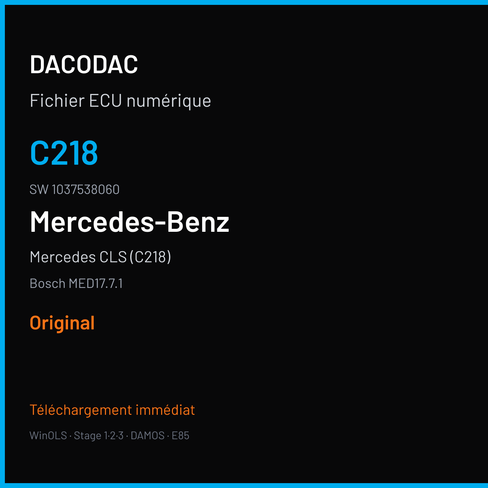 Mercedes CLS (C218) (2011) — Bosch MED17.7.1 — C218 · 1037538060 — Original