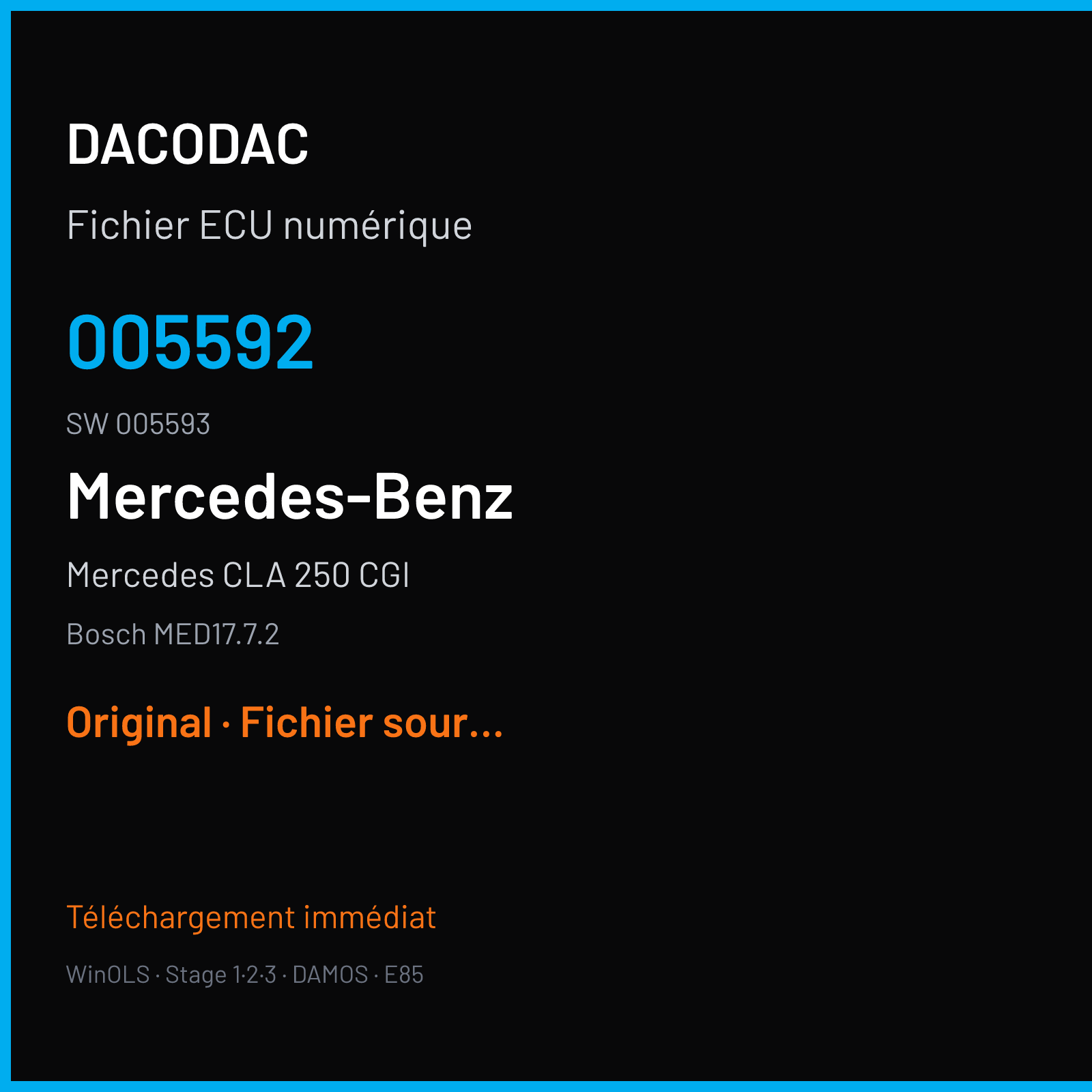 Mercedes CLA 250 CGI (2015) — Bosch MED17.7.2 — 005592 · 005593 — Original