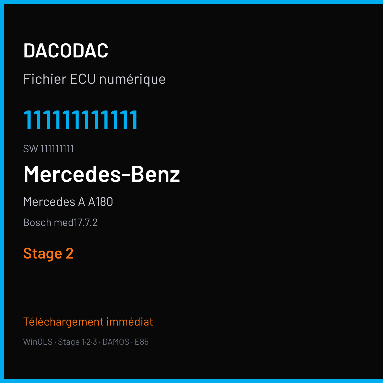 Mercedes A A180 122 ch (2017) — Bosch med17.7.2 — 111111111111 · 111111111 · 526717 — Stage 2