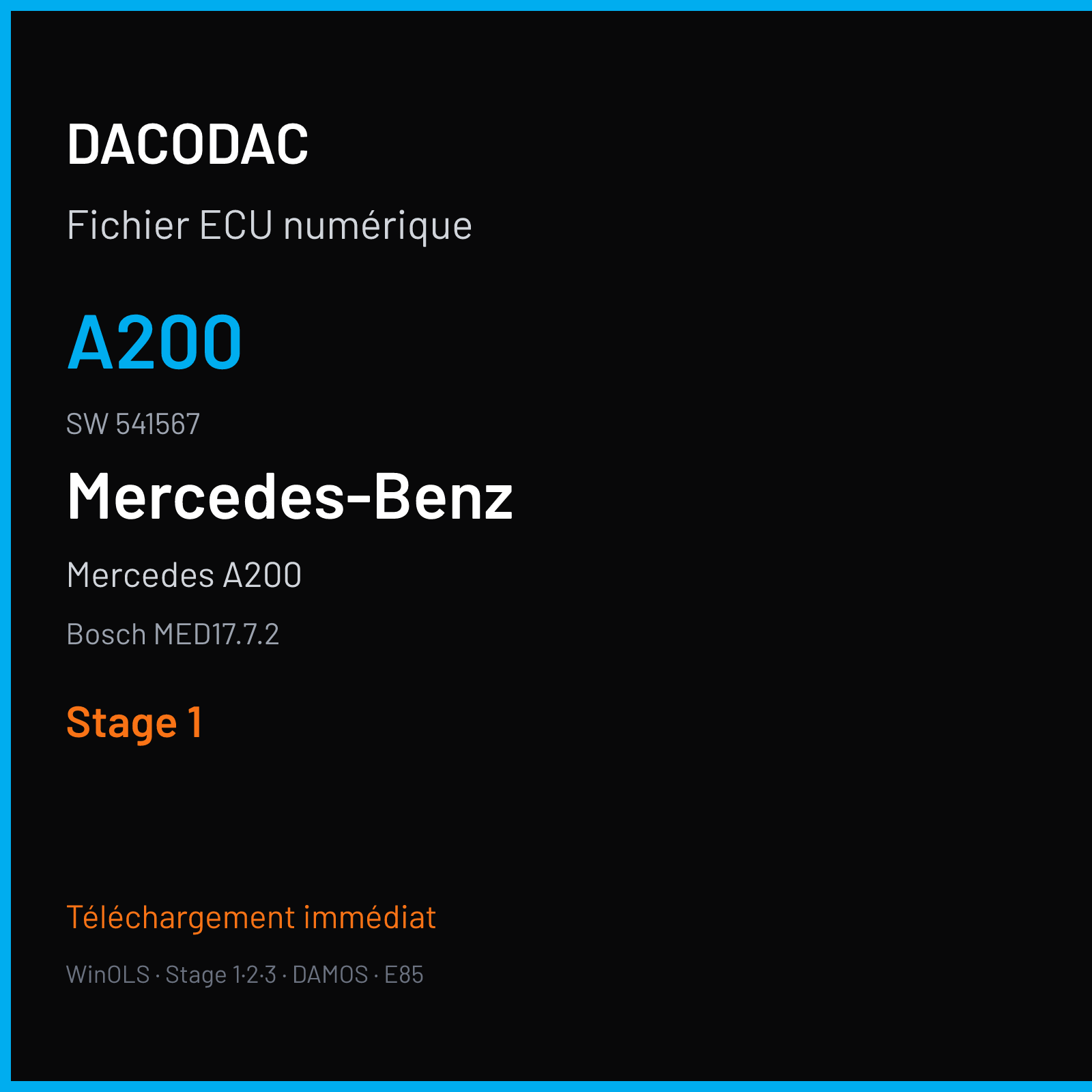 Mercedes A200 (2013) — Bosch MED17.7.2 — A200 · 541567 — Stage 1