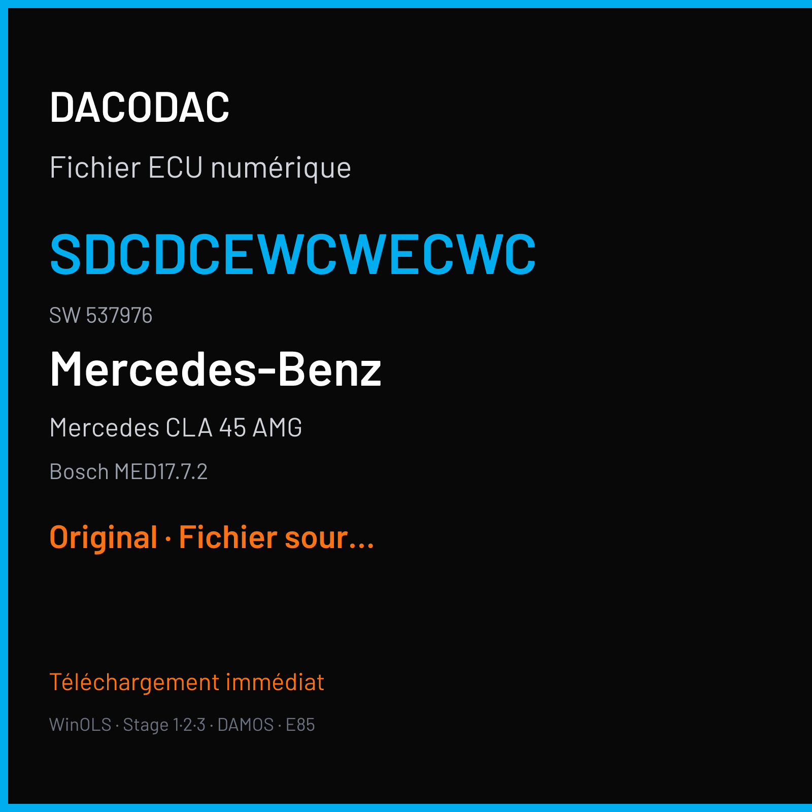 Mercedes CLA 45 AMG (2015) — Bosch MED17.7.2 — sdcdcewcwecwc · 537976 — Original