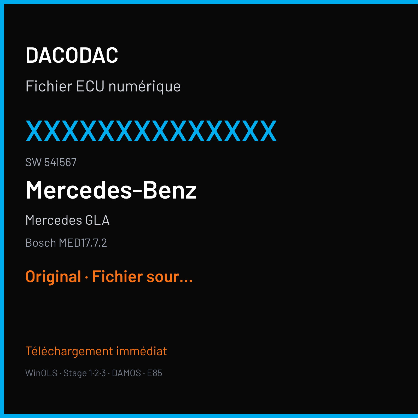 Mercedes GLA (2013) — Bosch MED17.7.2 — XXXXXXXXXXXXXX · 541567 — Original