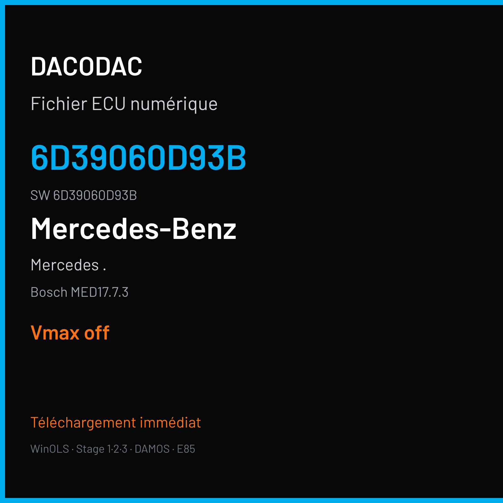 Mercedes . 272 ch — Bosch MED17.7.3 — 6D39060D93B · 6D39060D93B · 518293 — VMAX off