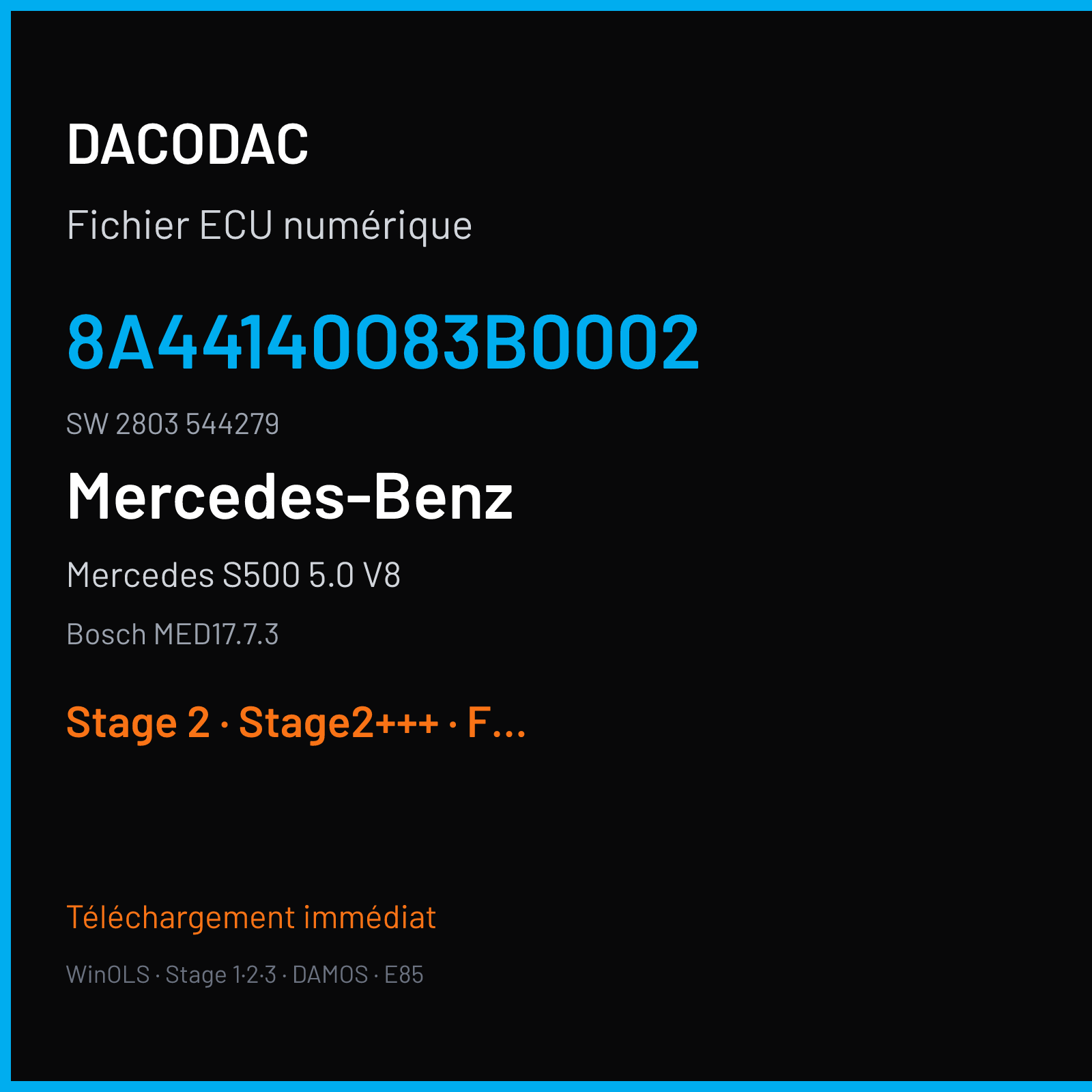 Mercedes S500 5.0 V8 (2014) — Bosch MED17.7.3 — 8A44140O83B0002 · 2803 544279 — Stage 2