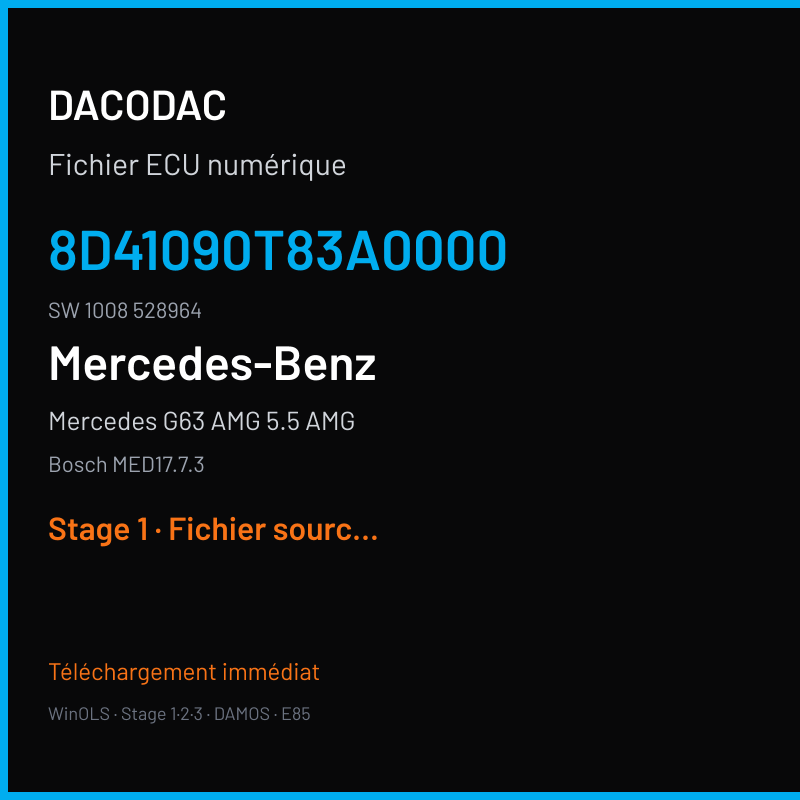 Mercedes G63 AMG 5.5 AMG (2012) — Bosch MED17.7.3 — 8D41090T83A0000 · 1008 528964 — Stage 1