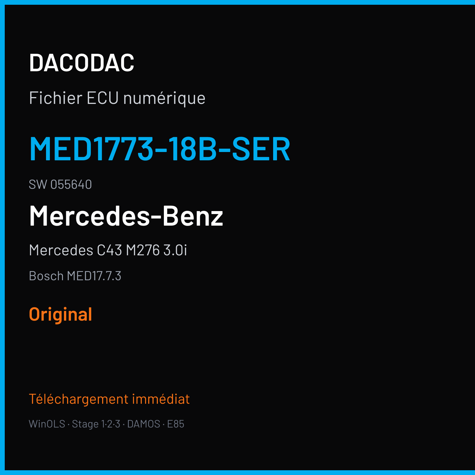 Mercedes C43 M276 3.0i (2019) — Bosch MED17.7.3 — MED1773-18B-SER · 055640 — Original