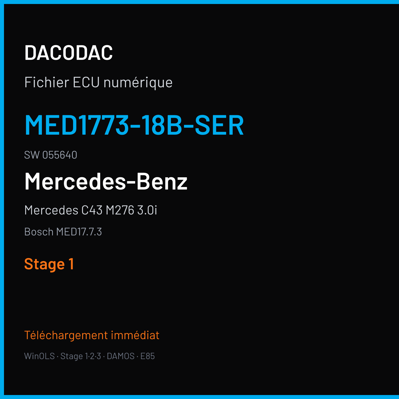 Mercedes C43 M276 3.0i (2019) — Bosch MED17.7.3 — MED1773-18B-SER · 055640 — Stage 1